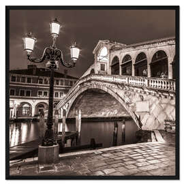 Gerahmter Kunstdruck Blick auf die Rialtobrücke