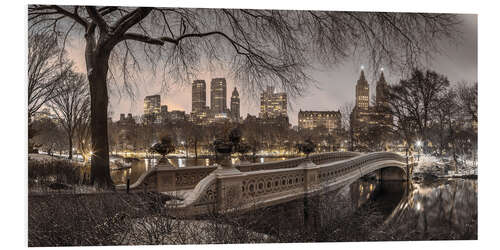 Foam board print Central park bow bridge