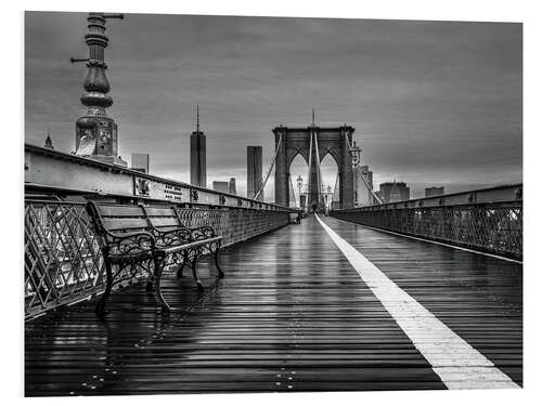 Foam board print Brooklyn Bridge b/w