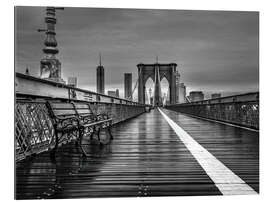 Stampa su plexi-alluminio Ponte di Brooklyn b/n