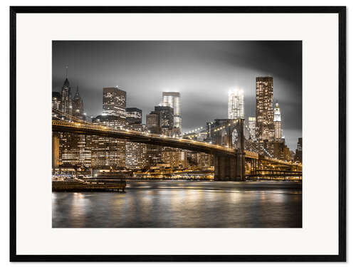 Ingelijste kunstdruk Brooklyn Bridge, NYC