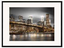 Ingelijste kunstdruk Brooklyn Bridge, NYC