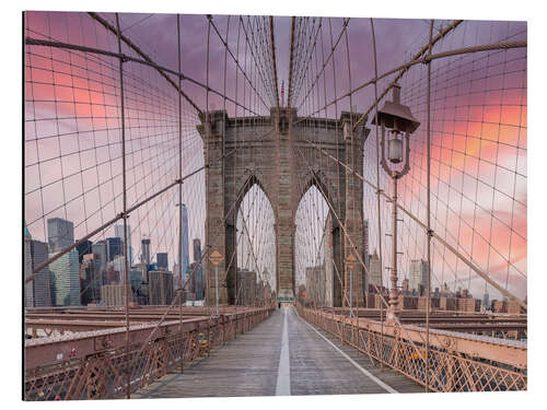 Obraz na aluminium Brooklyn Bridge Skyline