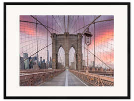 Impresión de arte enmarcada Brooklyn Bridge Skyline
