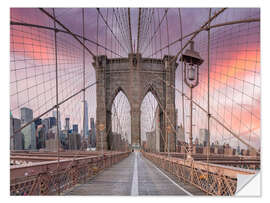 Selvklebende plakat Brooklyn Bridge Skyline