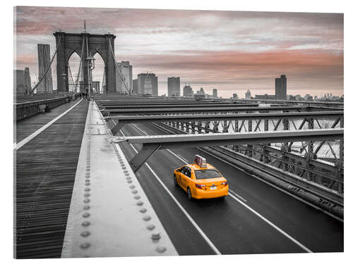 Quadro em acrílico Cab on the Brooklyn Bridge