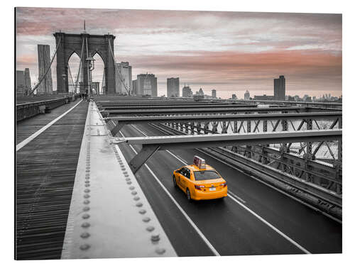 Cuadro de aluminio Cab on the Brooklyn Bridge