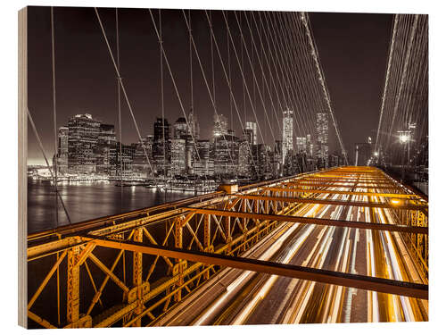 Stampa su legno Attraverso il ponte di Brooklyn