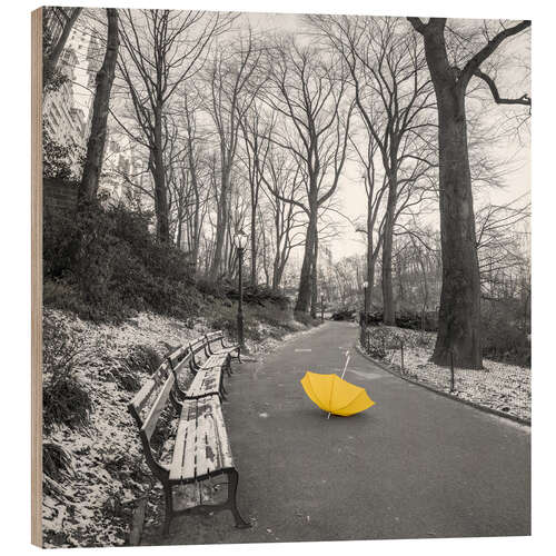 Tableau en bois Parapluie dans le parc II