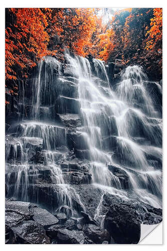 Selvklebende plakat Waterfall