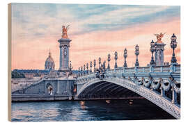 Wood print Alexandre III Bridge