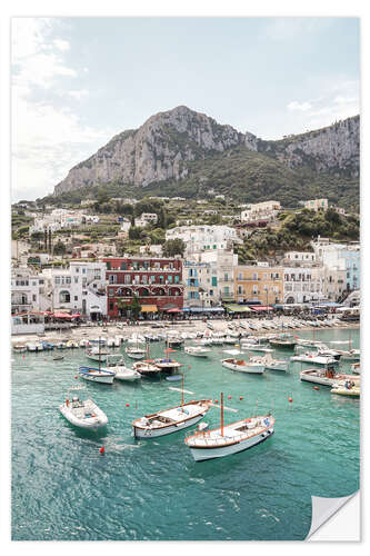 Selvklebende plakat Capri Island Landscape, Italy