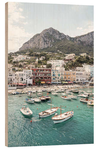 Wood print Capri Island Landscape, Italy