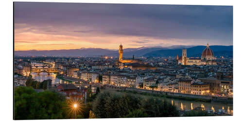 Alubild Abend über Florenz