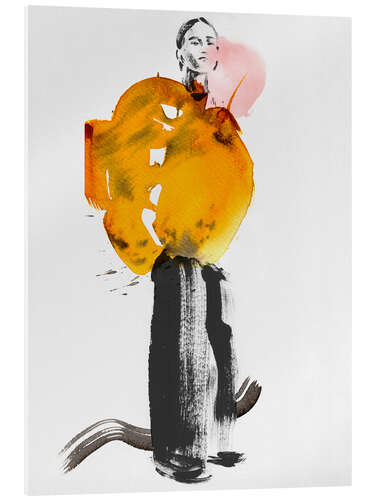 Akrylbilde Fashion collage ochre