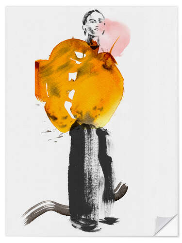 Wandsticker Fashioncollage Ocker