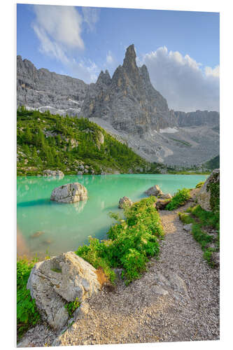 Hartschaumbild Sorapis-See in den Dolomiten