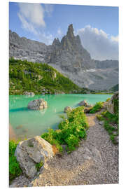 Foam board print Sorapis lake in den Dolomiten