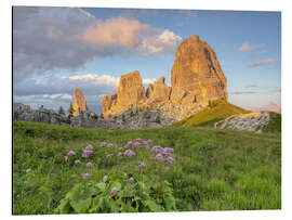 Aluminium print Cinque Torri in the Dolomites