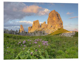 Foam board print Cinque Torri in the Dolomites