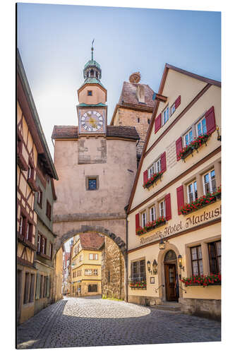 Aluminium print Medieval gate in Rothenburg ob der Tauber