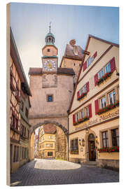 Wood print Medieval gate in Rothenburg ob der Tauber