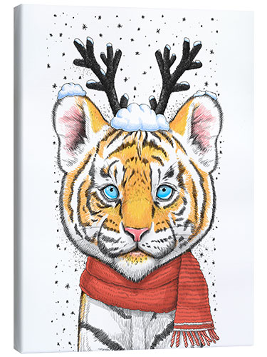 Tableau sur toile Christmas tiger