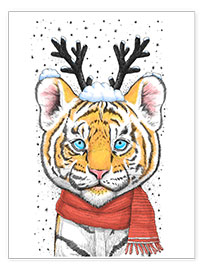 Póster Christmas tiger