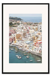 Gerahmter Kunstdruck Blick auf die Insel Procida II, Italien