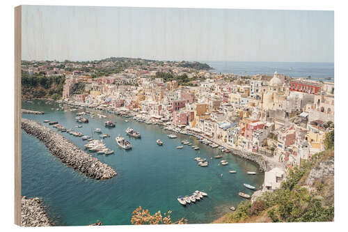 Tableau en bois Procida Island View, Italy