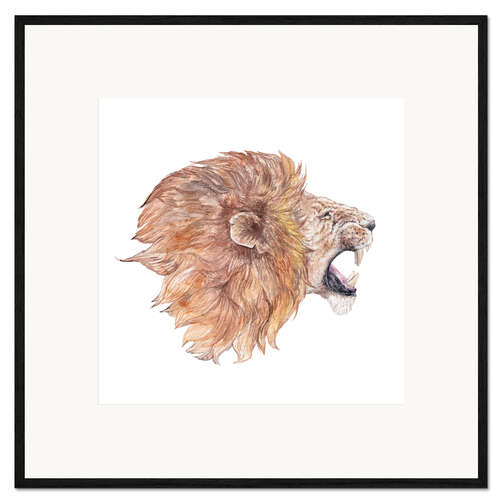 Impresión de arte enmarcada Roaring Lion