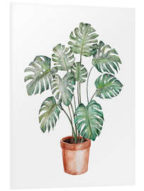 Print på skumplade Moderne monstera-plante