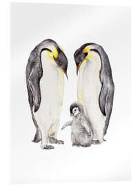 Acrylglasbild Pinguinfamilie