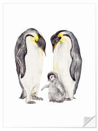 Naklejka na ścianę Penguin Family