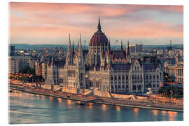 Akrylbilde Hungarian Parliament sunset