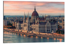 Cuadro de aluminio Hungarian Parliament sunset