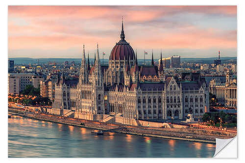 Wall sticker Hungarian Parliament sunset