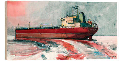 Quadro de madeira Red tanker