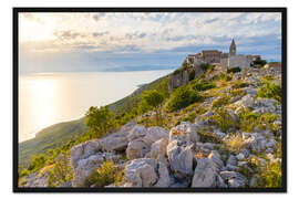Gerahmter Kunstdruck Lubenice auf der Insel Cres in Kroatien