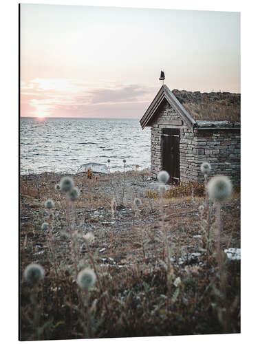 Aluminium print Stone Cabin