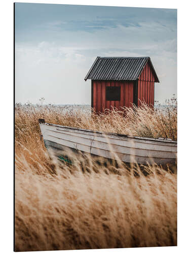 Tableau en aluminium Chalet rouge