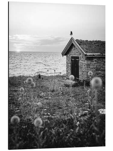 Print på aluminium Stone Cabin