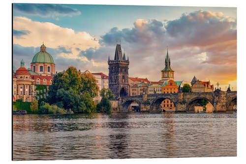 Aluminium print Prague Sunset