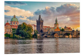 Foam board print Prague Sunset