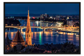 Gerahmter Kunstdruck Budapest bei Nacht