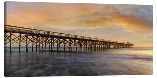 Tableau sur toile Beach Pier at sunrise