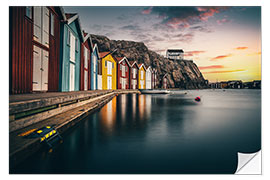 Vinilo para la pared Sweden, Colourful Fishermen's Huts from Smögen