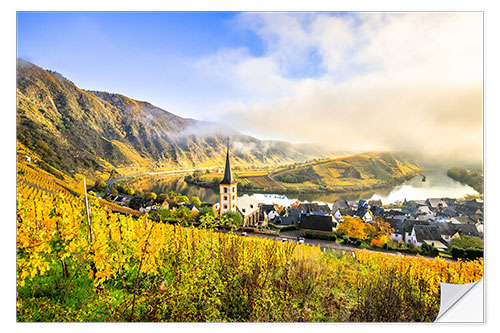 Selvklebende plakat Moselle in autumn