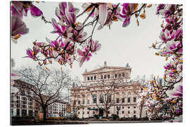 Tableau en plexi-alu Alte Oper Frankfurt with magnolia