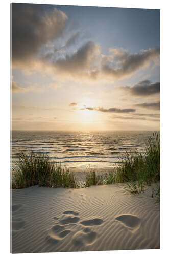 Acrylglasbild Sonnenuntergang am Strand III